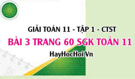 Giải bài 3 trang 60 Toán 11 tập 1 SGK Chân trời sáng tạo